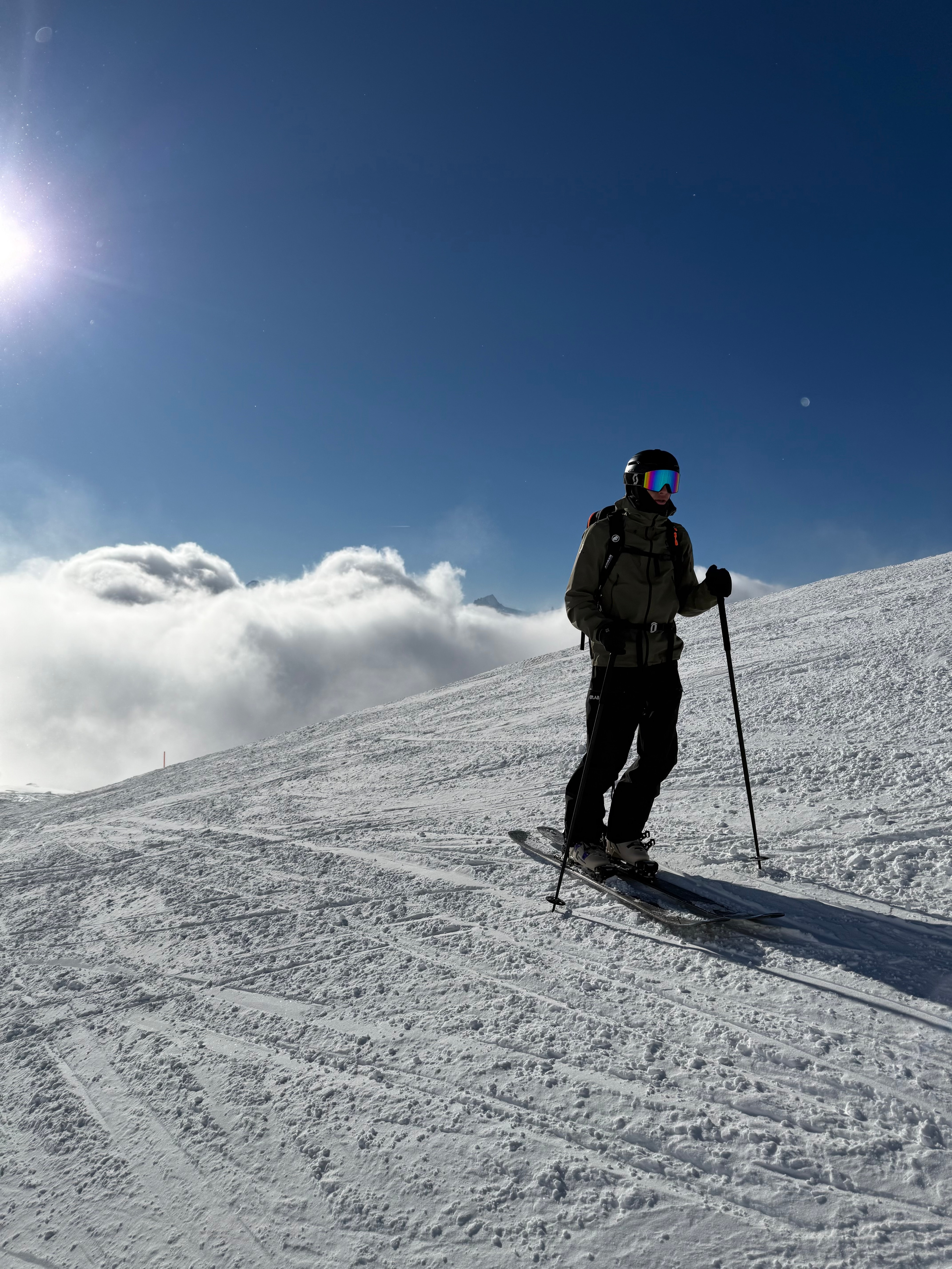 A skier above the clouds